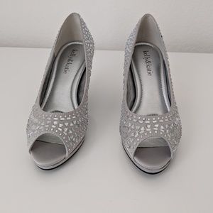 Kelly & Katie Silver Rhinestone Heels